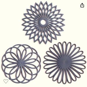 Set of 3 Silicone Trivets - Hot Pot Holder Hot Pads - Table & Countertop - Grey